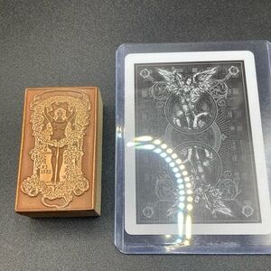 Copper Mounted on Wood Ex Libris Typeset Nude Woman Art nouveau Stamp